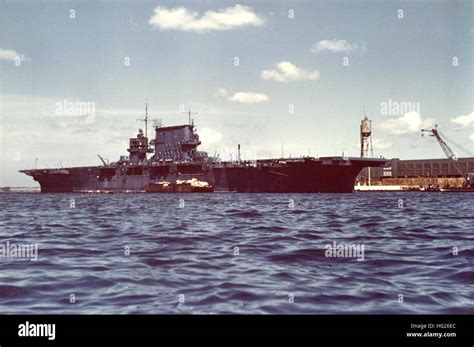 Uss Saratoga Cv 3 Alongside Naval Air Station Ford Island In Pearl