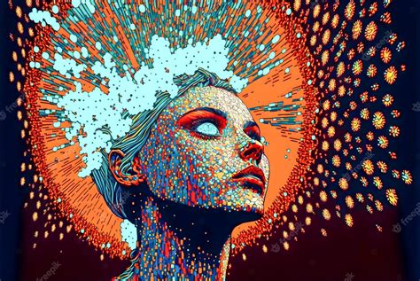 Premium Photo Amazing Abstract Pop Art And Cyberpunk Girl Portrait