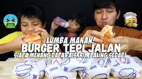 Challenge MAKAN PALING CEPAT BURGER TEPI JALAN PALING SEDAP BAK HANG