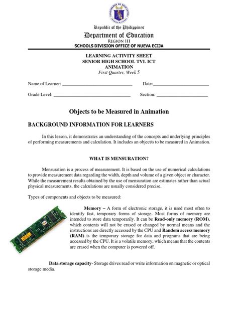 Shs Tvl Ict Animation Week 5 Objects To Be Measured Melita Pascua
