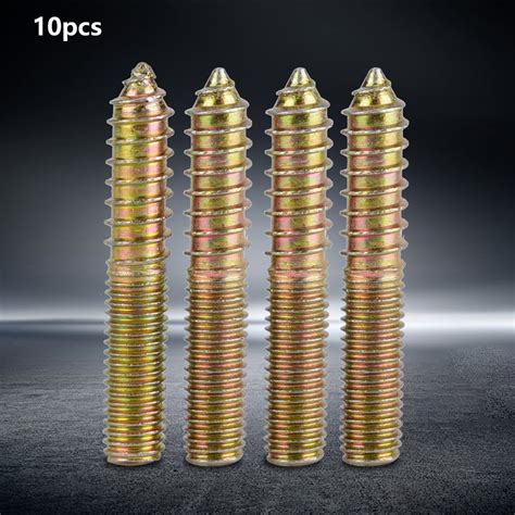 10pcs 660mm Dowel Screw Woodworking Furniture Connector Double Ended