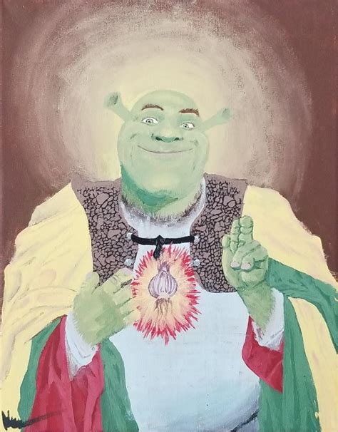 Painted Shrek as Jesus for my mom's birthday because she LOVES Shrek ...