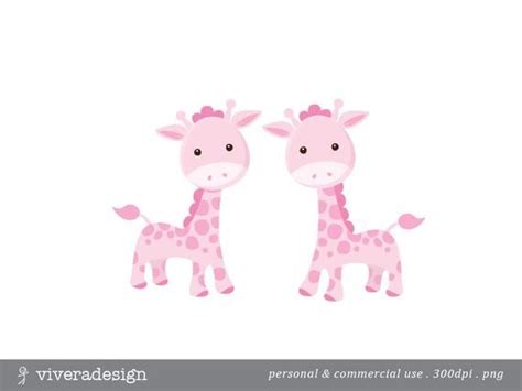 Cute Pink Giraffe Digital Clip Art Instant Download Etsy Pink