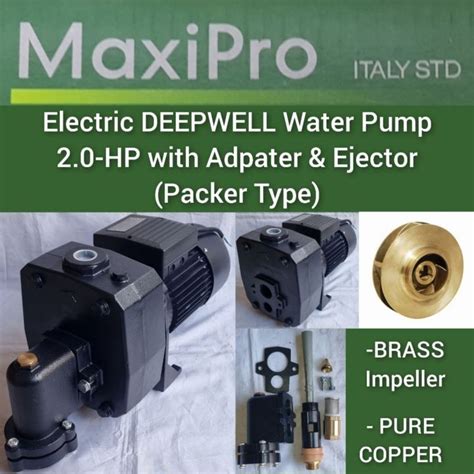 Maxipro Electric Deepwell Water Pump Hp With Adapter Ejector