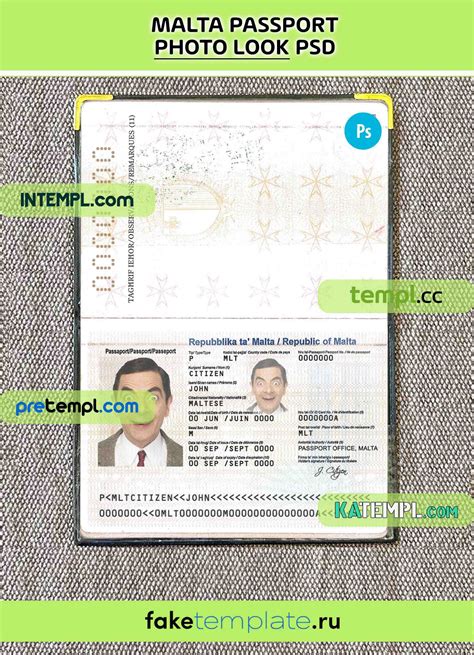 Malta Passport Psd Download Scan And Photo Look Templates 2 In 1 By Intempl Issuu