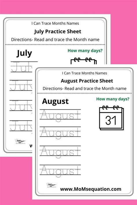 Months names tracing worksheets-Months of the year worksheets | Name ...