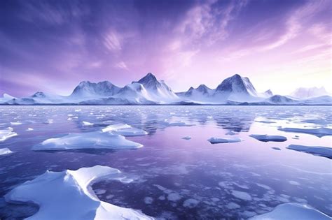 Hermoso Paisaje Invernal Con Monta As Nevadas Y T Mpanos De Hielo