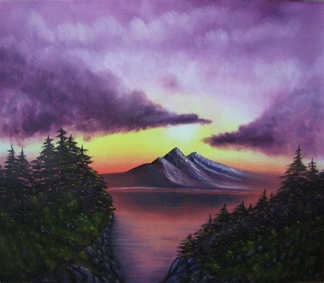 Sunset in Mountains original oil painting Painting by Natalja Picugina ...