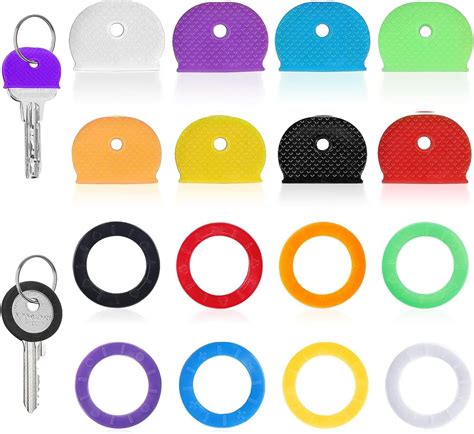 Pawfly Lot de 16 étiquettes de clé en plastique de 8 couleurs assorties