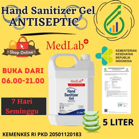 Jual Hand Sanitizer Gel Liter Medlab New Formula Jakarta Barat