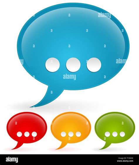 Gloss Speech Bubbles With Ellipsis Stock Photo Alamy