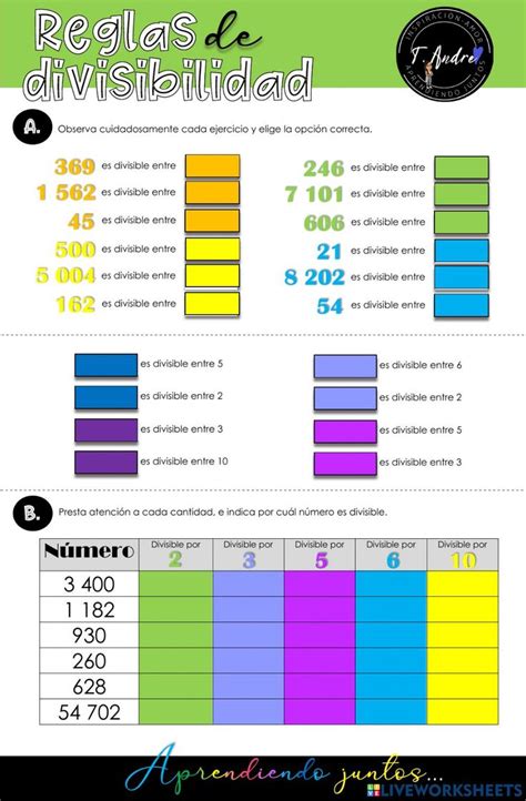 Ejercicio Online De Criterios De Divisibilidad Para 4to De Primaria