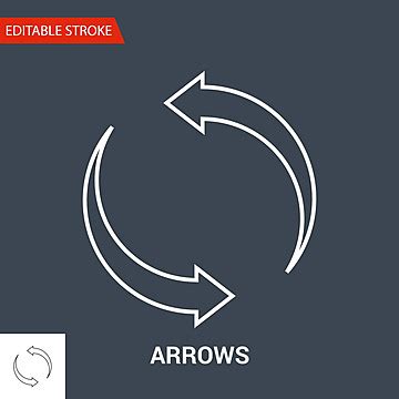 Arrows Icon Thin Line Vector Illustration Black Editable Interface