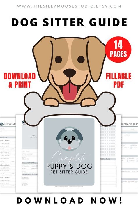 Dog Sitter Guide Fillable And Printable Pdf Puppy Pet Sitter Notes