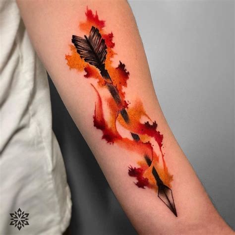 Watercolor Arrow Tattoo