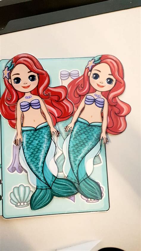 Dolls In My Journal Mermaid Paper Doll Set Pdf Files Paper Etsy Uk