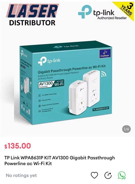 Tp Link Wpa P Kit Av Gigabit Passthrough Powerline Ac Wi Fi Kit