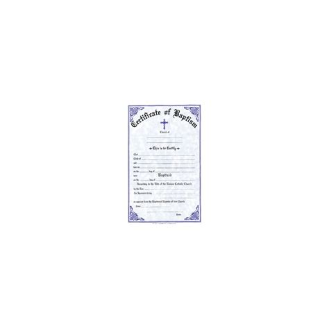 Baptismal Certificate Pad Of 50