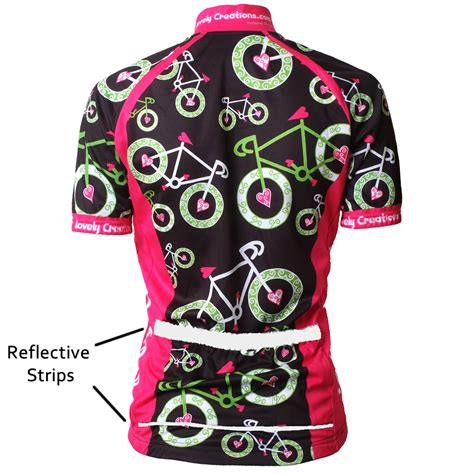 Pink White and Green Bicycles Cycling Jersey - Lovely Creations