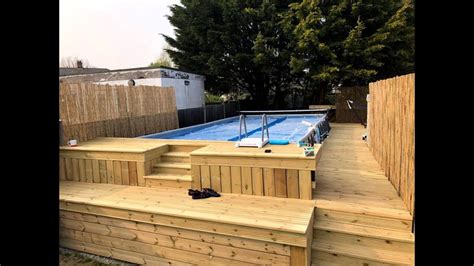 Photo Slideshow Intex 24x12 Above Ground Pool Ground Prep And Construction With Decking