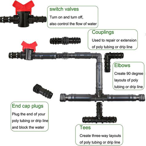 Drip Irrigation System Watering Tee Joint Kits Water Irrigation 16pe Tupe Pipe Connctors Joint