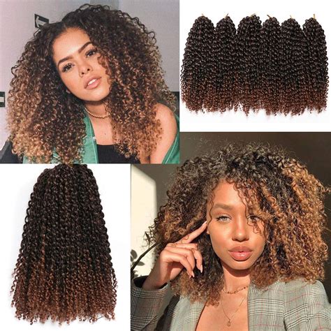 Buy 12 Inch Short Passion Twist Hair Marlybob Crochet Hair 3 Small Bundles Kinky Curly Crochet