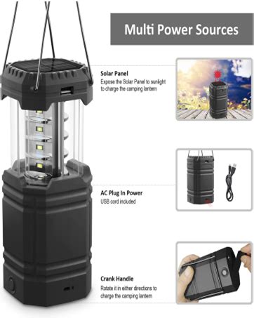 Led Solar Camping Light Rocam Camping Wind Up Lantern Hand Crank