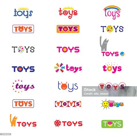 Variants Of Logos And Icons On The Theme Of Childrens Toys Vector Stock