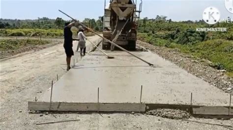 Insane Concrete Cement Road Contraction Faster Work Youtube