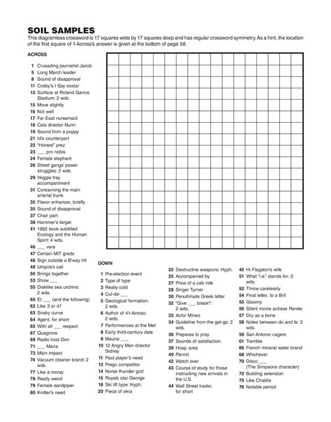 Printable Patternless Crossword Puzzles | Printable Crossword Puzzles