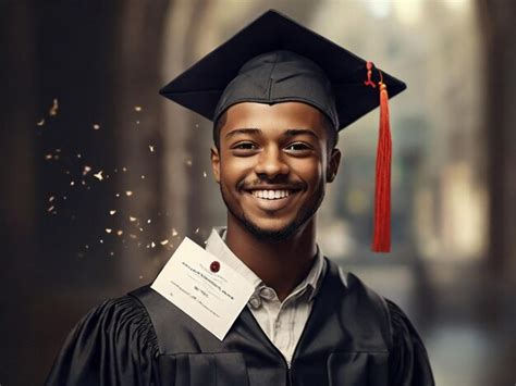 Premium Photo Portrait Of A Happy Graduate Posing With His Diploma