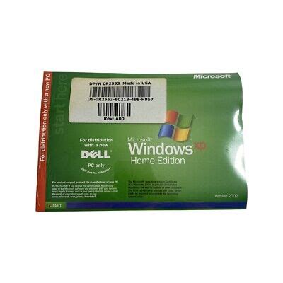 Windows Xp Home Edition Sp A Reinstallation Cd No Coa Dell System Only