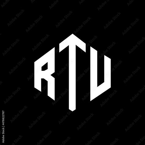 RTU letter logo design with polygon shape. RTU polygon and cube shape ...