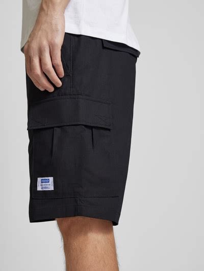 Hugo Blue Cargoshorts Mit Elastischem Bund Modell Giulio Black