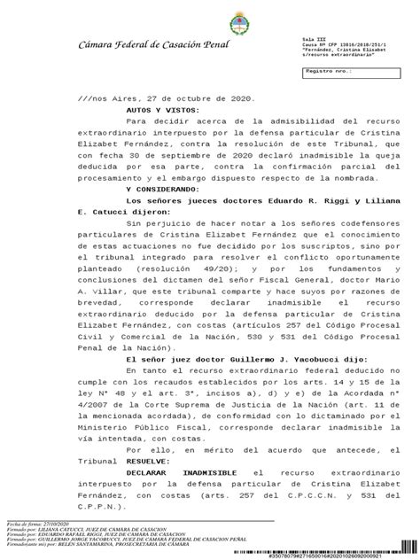 El Fallo Sobre La Cartelización De La Obra Pública Pdf Juez Separación De Poderes