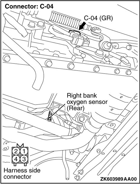 Code No P Right Bank Oxygen Sensor Rear Circuit