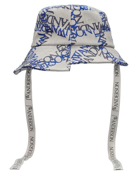 Jw Anderson Asymmetric Bucket Hat W Logo Print Jw Anderson