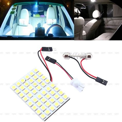 48 SMD COB LED T10 4W 12V White Light Car Interior Panel Lights Dome