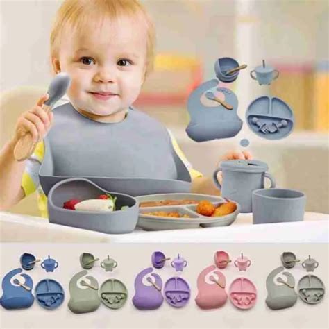 Kit Refeicao Bebe - Kit Refeição Bebê Em Silicone - 08 Peças no Atacado - Utimix Importadora