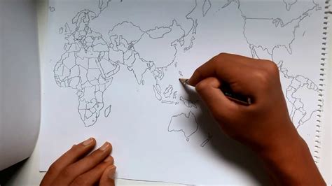 World Map Drawn Freehand By Memory Youtube