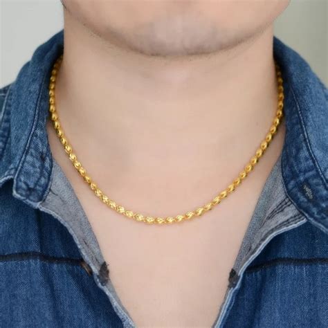 Men 24k Solid Gold 5 6mm 37g Fine Necklace Jewelry Etsy