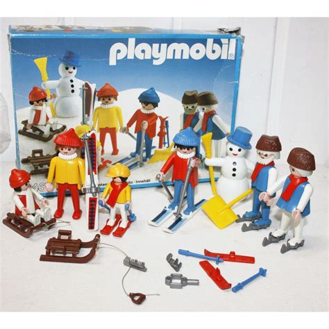 A Playmobil Set With Snowmen And Skis