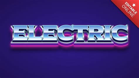 Electric 3d Purple Pink And Blue Text Effect Generator