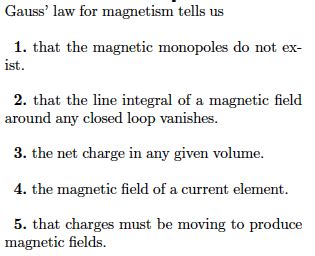 Solved Gauss' law for magnetism tells us that the magnetic | Chegg.com