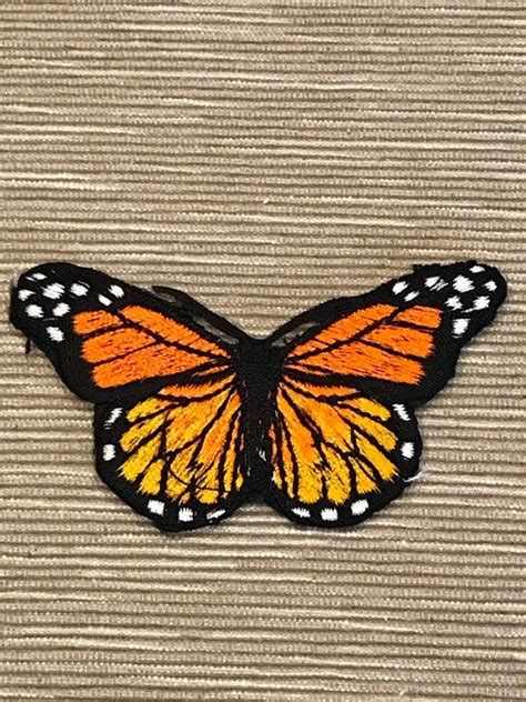 Blue Monarch Butterfly Iron On Patch Etsy Monarch Butterfly