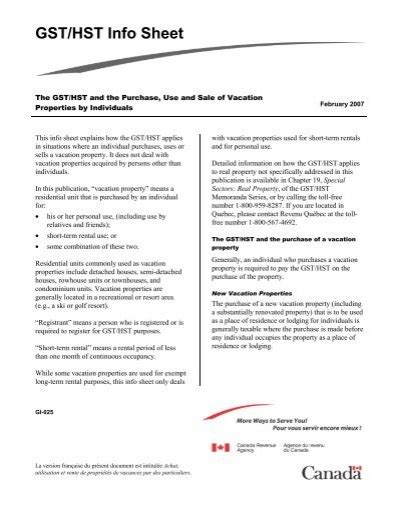 Gst Hst Info Sheet Agence Du Revenu Du Canada