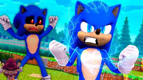 SONIC LA PELICULA SE ENFRENTA A SONIC EXE EN MINECRAFT SONIC LA