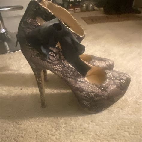 Shoes Black Lace Over Nude Black Bow Ankle Strap Slightly Worn Poshmark