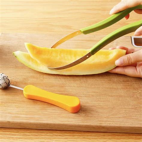 3in1 Set Fruit Cutter Melon Balls Fruit Spoons Stainless Steel Fruit