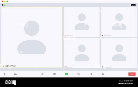 Zoom Interface Video Call Template Meeting App Flat Vector Ui